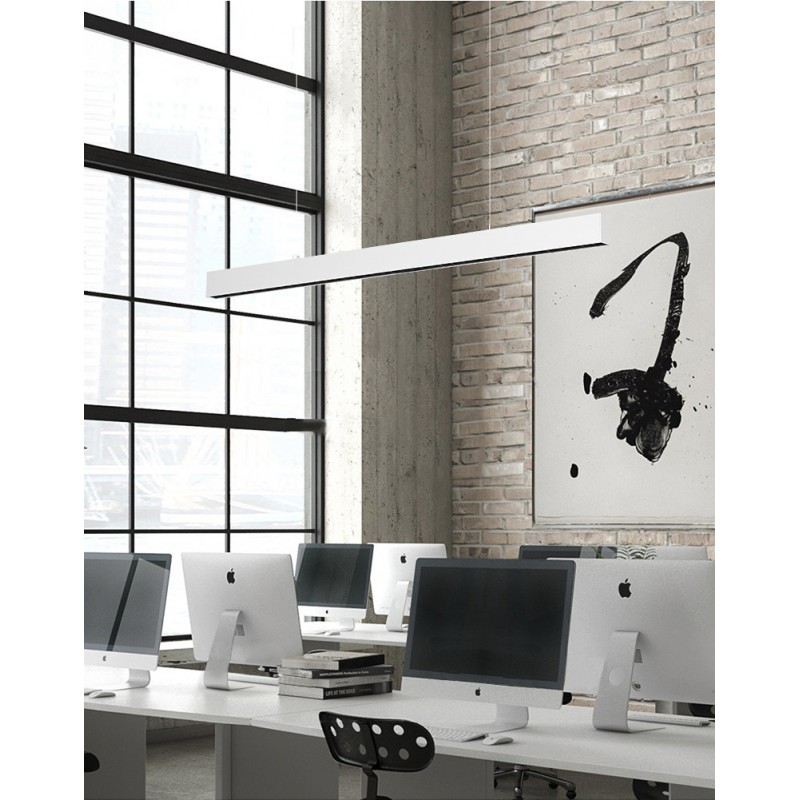 Lampe suspendue design blanc bureau 